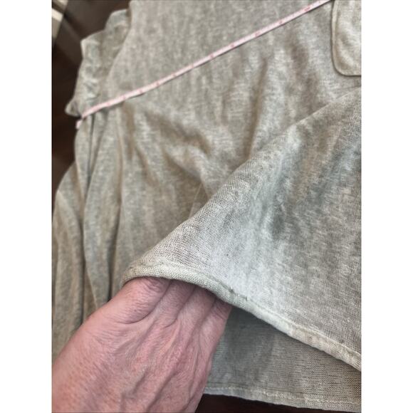 M Made In Italy Wm Sz Med Sharkbite Green Linen-Blend Top Bohemian Norm Eurocore - Picture 6 of 11